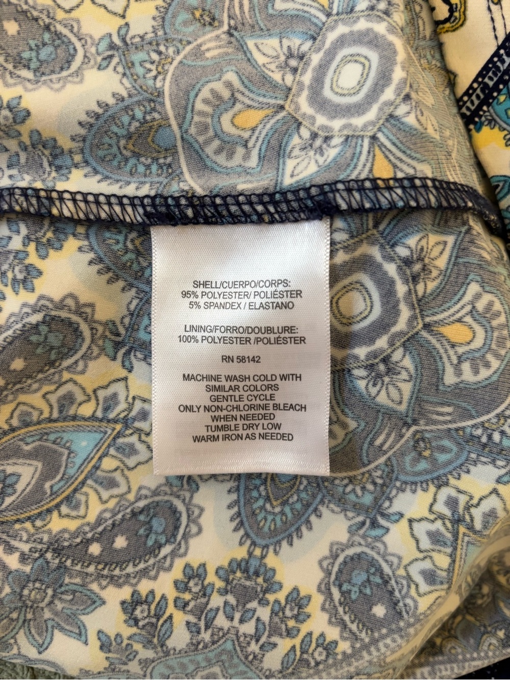 London Times Navy and Light Blue Printed Maxi Dress - Picture 5 of 5